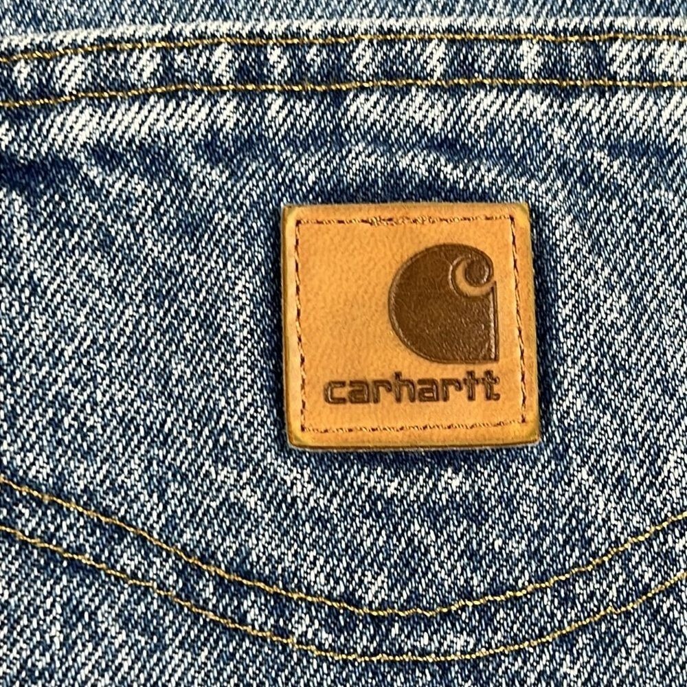 Carhartt Men's Straight‎ Leg Heavy Denim Jeans Measures 38x34 Medium Wash - Picture 3 of 10